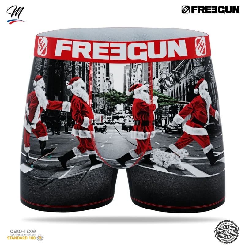 Freegun - Boxer Garçon Premium Collection de Noël Noir 8-10 ans