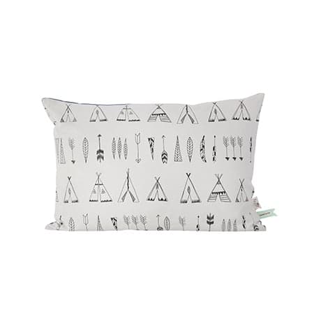 FERM LIVING - Coussin Native Tipi - Noir Beige et bleu