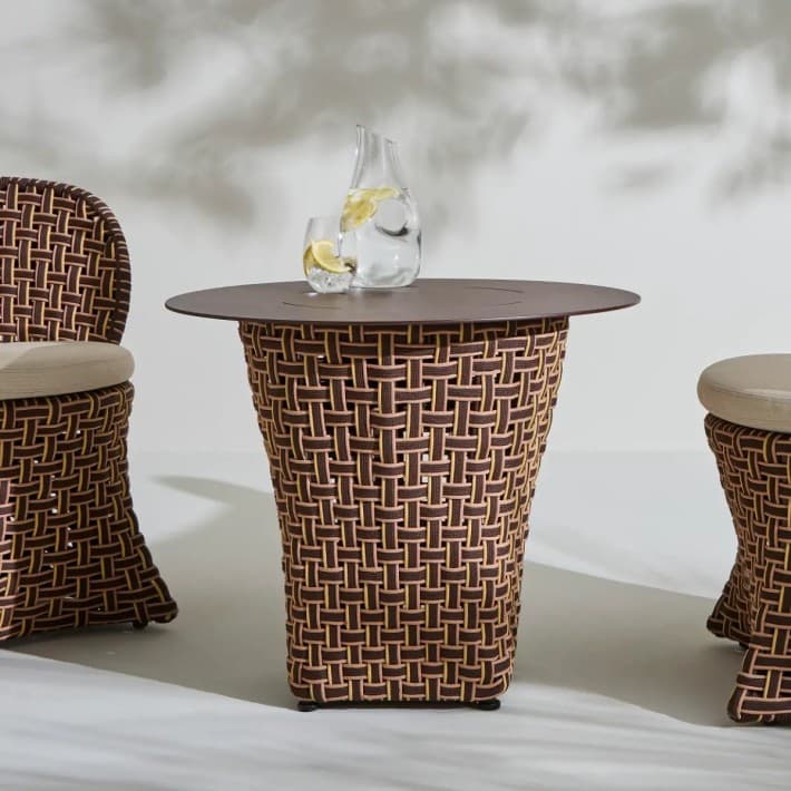 Guéridon rond diamètre 70 cm TALI en résine outdoor