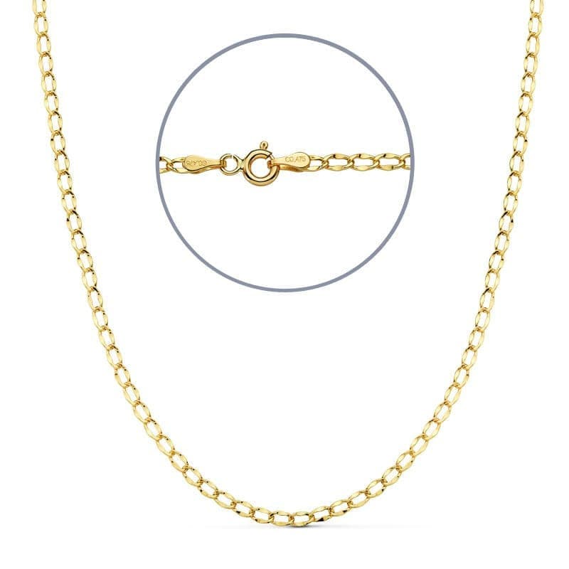 Collier Chaine Or 18 Carats 750 Jaune Maille Cheval - 45cm