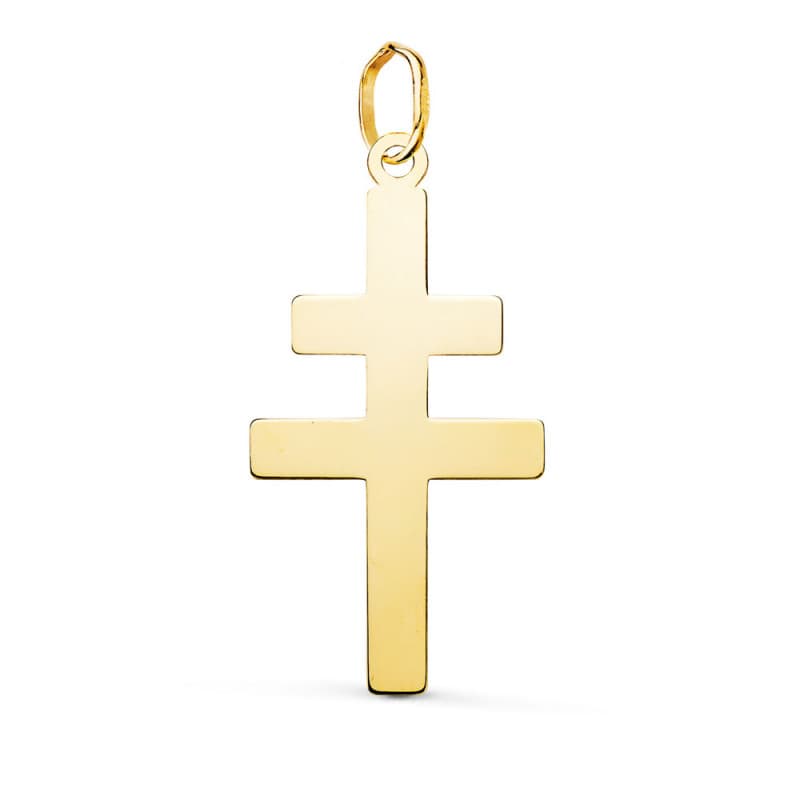Pendentif Médaille Or 18 Carats 750 Jaune - Croix de Lorraine - Chaines Offertes - Grande