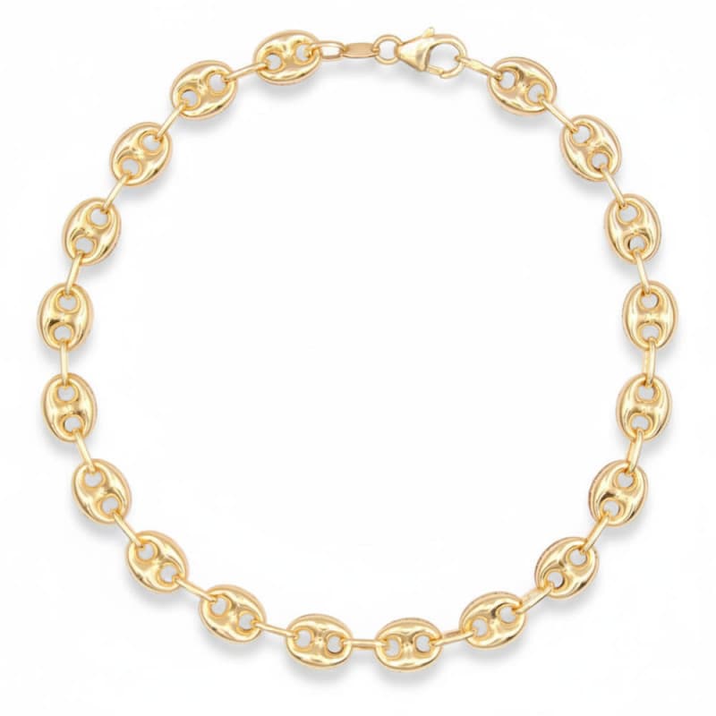 Bracelet Or Jaune Maille Grain de Café - Homme