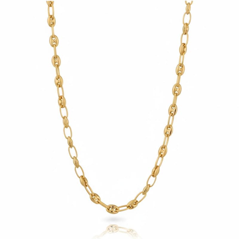 Collier Or 18 Carats 750/000 Maille Grain de Café Jaune - Homme ou Femme