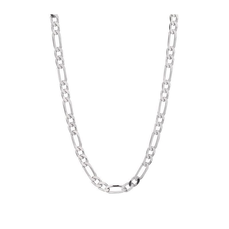 Collier / Chaîne Homme Argent 925 - Maille Figaro Alternée 1+2 - 60cm