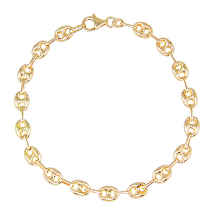 Bracelet Or Jaune Maille Grain de Café - Femme