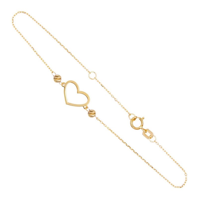 Bracelet Or Jaune - Motif Coeur