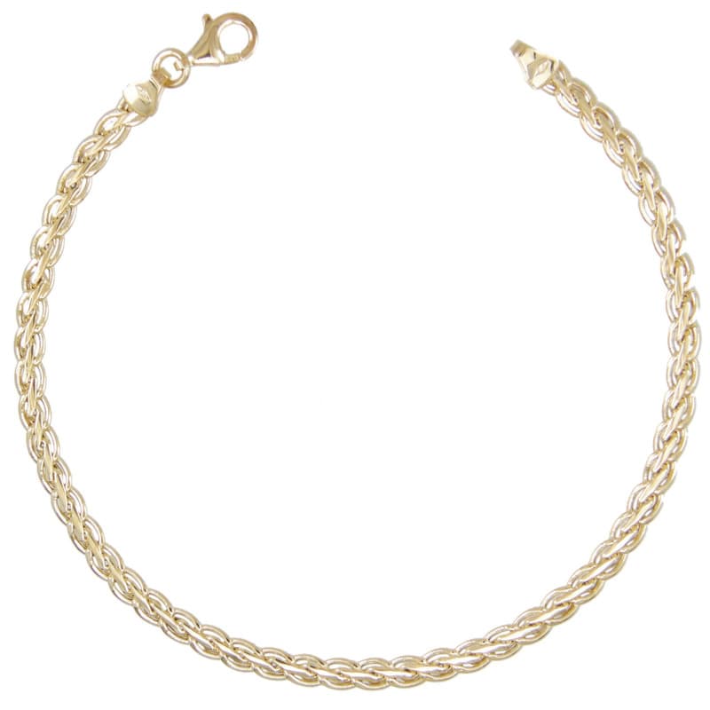 Bracelet Or Jaune Maille Palmier "Plate" - Femme