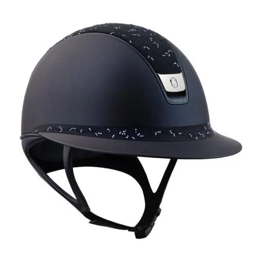 SAMSHIELD 2.0 - CASQUE D'EQUITATION MISS SHADOWMATT CRYSTAL LEAF BLUE 5 SWAROVSKI (Mousse Incluse)