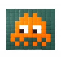 Mosaïque décorative INVADER (rouge, rose, bleu ou orange) Orange