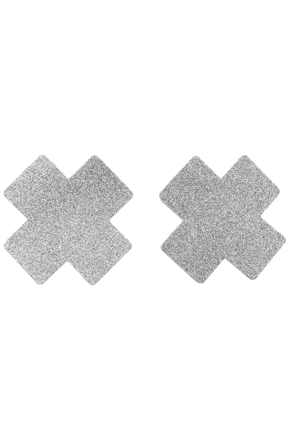 Cache tétons croix pailletées blanches