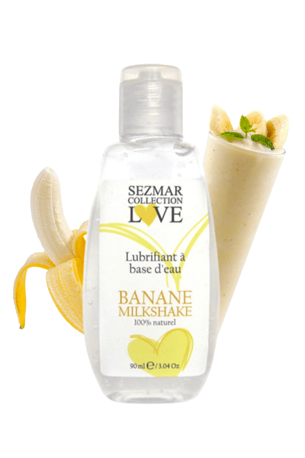 Lubrifiant Ă base d'eau 100% naturel Banane Milkshake 90 ml