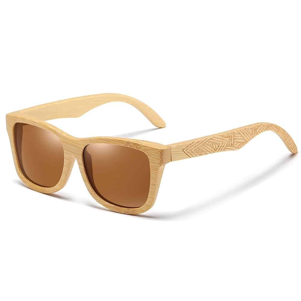 Lunettes de soleil en bambou naturel Rouge