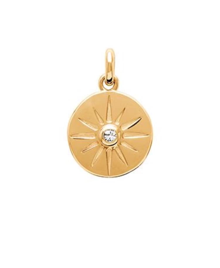 COLLIER PENDENTIF SOLEIL ET ZIRCONIUM -