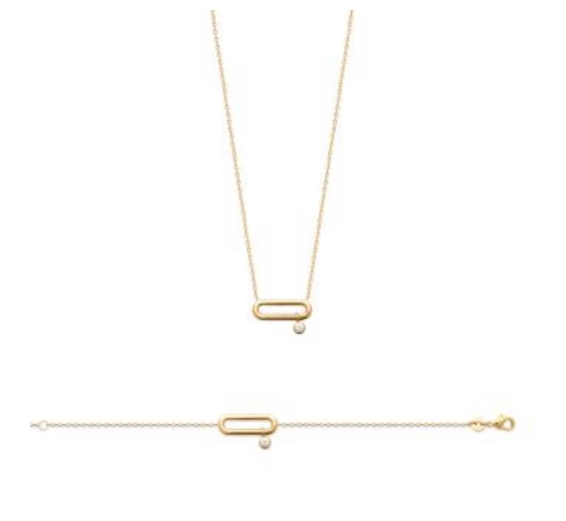 COLLIER RECTANGLE EVIDE ET PAMPILLE -