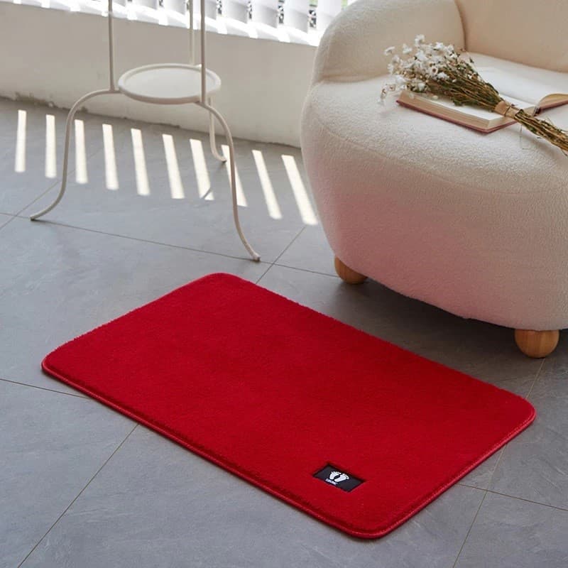 Paillasson moelleux rouge vif - M