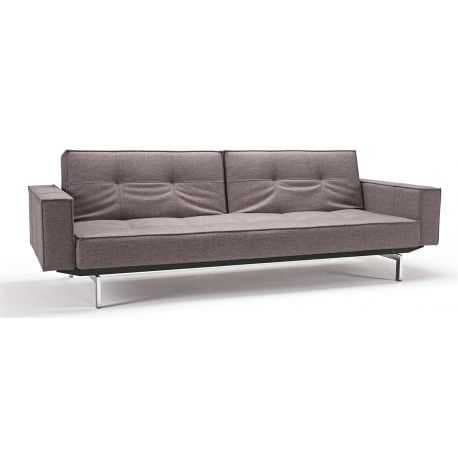 Canapé-lit Splitback Chrome avec accoudoir 521 Mixed Dance Grey