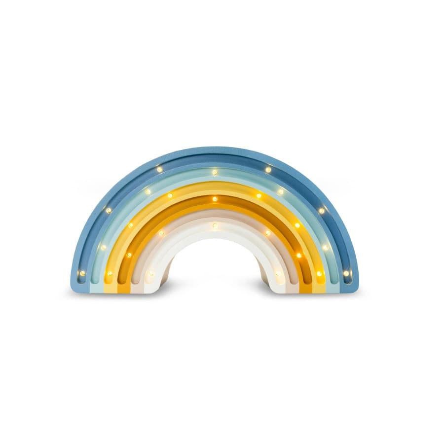 Lampe veilleuse en bois arc-en-ciel denim