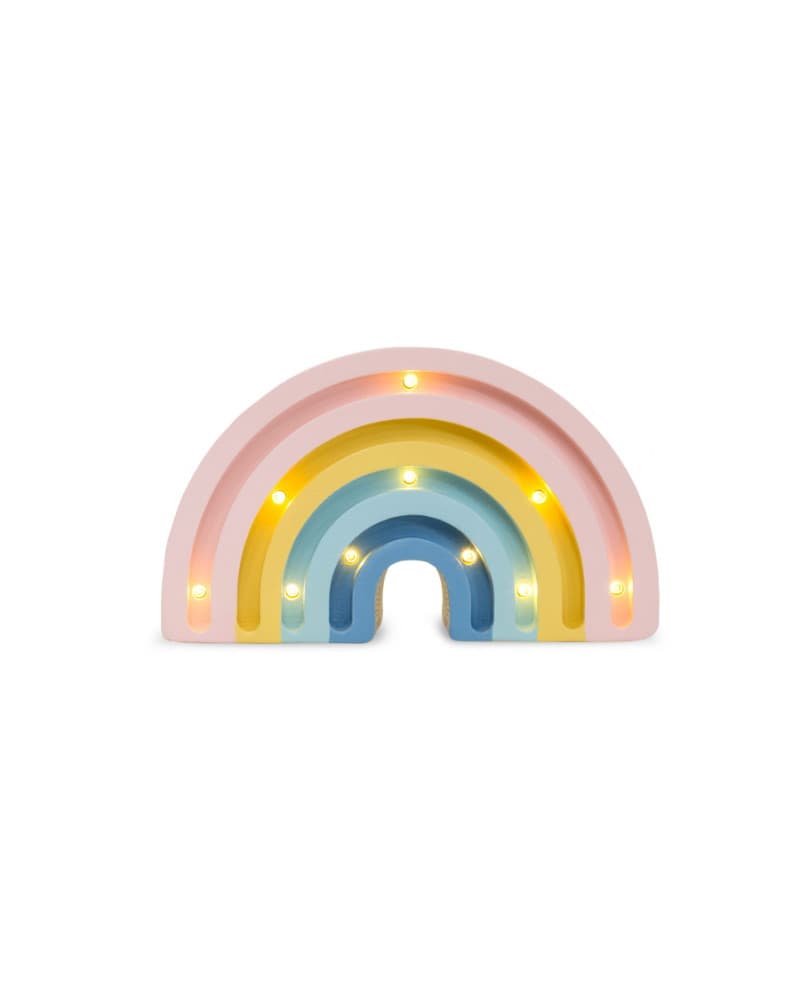 Lampe veilleuse en bois arc-en-ciel mini, rétro