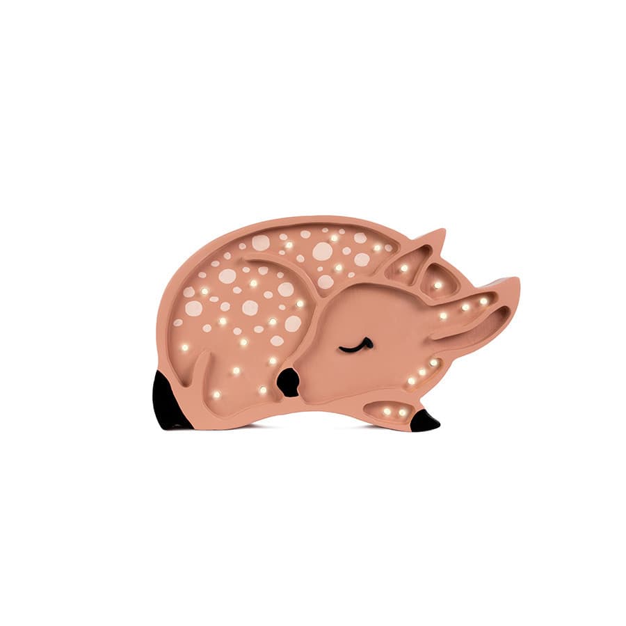 Lampe veilleuse en bois biche marron