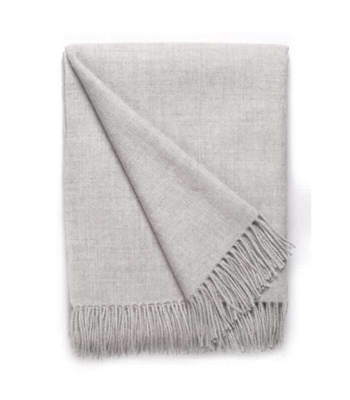 Plaid Laine Alpaga Luxe Gris Clair 130 X 180cm
