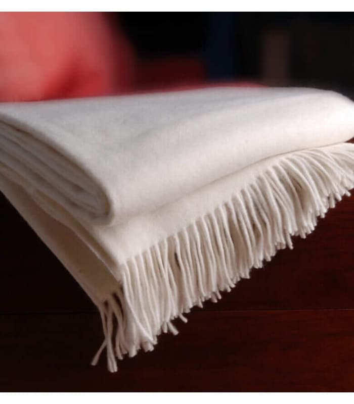 Plaid Cachemire Himalaya Blanc