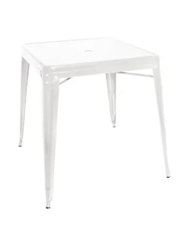 Table carrée en acier blanc Bolero Bistro 668mm